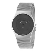 Skagen Men's 233XLSBPL Steel Platinum-Plated Case, Black Dial Watch Skagen Men's 233XLSBPL Steel Platinum-Plated Case, Black Dial Watch