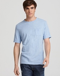 Rendered in ultra-soft slubby cotton for a textured feel against the skin, this essential tee makes a great addition to your everyday wardrobe. Rendered in ultra-soft slubby cotton for a textured feel against the skin, this essential tee makes a great addition to your everyday wardrobe.