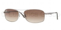 Ray-Ban Mens 0RB3484 0RB3484 Rectangle Sunglasses,Gunmmetal Frame/Brown Gradient Lens,63 mm Ray-Ban Mens 0RB3484 0RB3484 Rectangle Sunglasses,Gunmmetal Frame/Brown Gradient Lens,63 mm