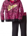 Puma - Kids Girls 2-6X Little Zebra Print Hoodie Set, Black, 5