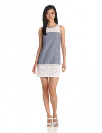 French Connection Women's Fast Lois Chambray Dress, Blue, 2 French Connection Women's Fast Lois Chambray Dress, Blue, 2