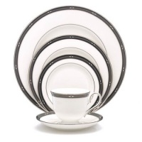 Lenox Diamond Solitaire Platinum Banded Bone China Saucer Lenox Diamond Solitaire Platinum Banded Bone China Saucer