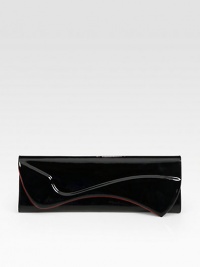 Lustrous patent calfskin adds a sleek touch to this angled envelope bag, finished with a contoured front flap.Magnetic flap closureOne inside open pocketSignature red lining11¾W X 4H X 1DMade in Italy Lustrous patent calfskin adds a sleek touch to this angled envelope bag, finished with a contoured front flap.Magnetic flap closureOne inside open pocketSignature red lining11¾W X 4H X 1DMade in Italy