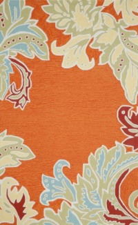 Liora Manne Ravella Ornamental Leaf Border Rug, 7-Feet 6-Inch by 9-Feet 6-Inch, Orange Liora Manne Ravella Ornamental Leaf Border Rug, 7-Feet 6-Inch by 9-Feet 6-Inch, Orange
