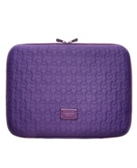 Hot hues, cool material and posh detailing meet with this must-have Mac Book case form MICHAEL Michael Kors. Signature-embossed neoprene provides safe cover for your treasured tech device, while the perfectly padded interior keeps it all in place. Hot hues, cool material and posh detailing meet with this must-have Mac Book case form MICHAEL Michael Kors. Signature-embossed neoprene provides safe cover for your treasured tech device, while the perfectly padded interior keeps it all in place.