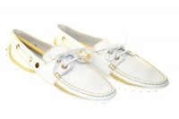 TOD'S Vela Gom Devon Laced Driving Shoes White/Dark Gold Sz 9/39 Z20397 TOD'S Vela Gom Devon Laced Driving Shoes White/Dark Gold Sz 9/39 Z20397