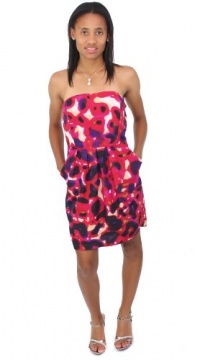 Bar III Dress, Strapless Sweetheart Printed Pocketed Dress Ruby Ring Combo X-Large Bar III Dress, Strapless Sweetheart Printed Pocketed Dress Ruby Ring Combo X-Large