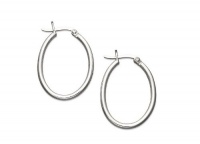Giani Bernini Sterling Silver Earrings, Plain Oval Hoop Earrings Giani Bernini Sterling Silver Earrings, Plain Oval Hoop Earrings