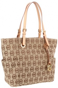 Michael Kors Jet Set Tote in Beige / Ebony / Vachetta (Brown / Beige) (MK Handbags, Bags, Totes) Michael Kors Jet Set Tote in Beige / Ebony / Vachetta (Brown / Beige) (MK Handbags, Bags, Totes)