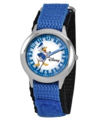 Help your kids stay on time with this fun Time Teacher watch from Disney. Featuring iconic character Donald Duck, the hour and minute hands are clearly labeled for easy reading. Help your kids stay on time with this fun Time Teacher watch from Disney. Featuring iconic character Donald Duck, the hour and minute hands are clearly labeled for easy reading.