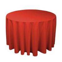 108 in. Round Polyester Tablecloth Red 108 in. Round Polyester Tablecloth Red
