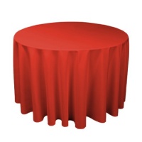 108 in. Round Polyester Tablecloth Red