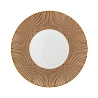 Embellished with an organically complex basket weave pattern and rendered in gold-tipped earthy hues, the Reynaud Tresor beige dinner plate lends boho-chic sophistication to the dining table. Embellished with an organically complex basket weave pattern and rendered in gold-tipped earthy hues, the Reynaud Tresor beige dinner plate lends boho-chic sophistication to the dining table.