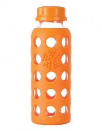Lifefactory 9-Ounce Glass Beverage Bottle, Orange Lifefactory 9-Ounce Glass Beverage Bottle, Orange