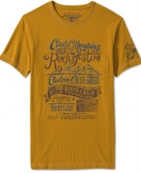 You can almost hear those folksy guitars playing as you slip into this cozy vintage-style concert tee by Lucky Jeans. You can almost hear those folksy guitars playing as you slip into this cozy vintage-style concert tee by Lucky Jeans.