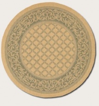 Couristan 1016/5016 Recife Garden Lattice Round Natural/Green Rug, 8-Feet 6-Inch Couristan 1016/5016 Recife Garden Lattice Round Natural/Green Rug, 8-Feet 6-Inch