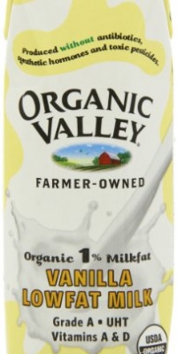 Organic Valley 1% Vanilla Lowfat Milk, 8-Ounce Aseptic Carton (Pack of 12)