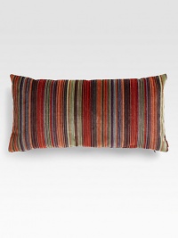 Richly striped in a sophisticated palette that's quintessential Missoni, this shapely pillow is done in plush velvet and makes a luxurious accent.Zip-off coverViscose/cottonDown/feather fill16L X 12HDry cleanMade in Italy Richly striped in a sophisticated palette that's quintessential Missoni, this shapely pillow is done in plush velvet and makes a luxurious accent.Zip-off coverViscose/cottonDown/feather fill16L X 12HDry cleanMade in Italy