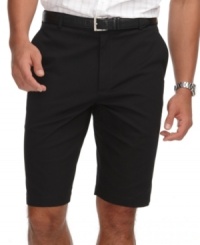 Keep your summer short style slim with these flat front shorts from Perry Ellis. Keep your summer short style slim with these flat front shorts from Perry Ellis.