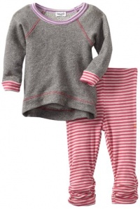 Splendid Littles Baby-Girls Newborn Colorblock Sweatshirt Set, Dragonfruit, 3-6