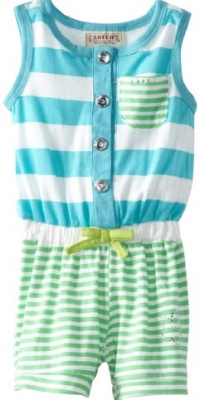 Carter's Watch the Wear Baby-Girls Infant Romper With Stripes And Buttons, Turquoise, 24 Months Carter's Watch the Wear Baby-Girls Infant Romper With Stripes And Buttons, Turquoise, 24 Months