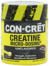 Con-Cret Creatine with Micro-Dosing Unflavored 48 servings, 1.27 Ounce Tub Con-Cret Creatine with Micro-Dosing Unflavored 48 servings, 1.27 Ounce Tub