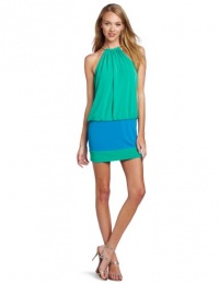 laundry BY SHELLI SEGAL Women's Color Block Ring Neck Dress, Alovera Multi, 4