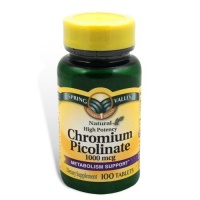 Spring Valley - Chromium Picolinate 1000 mcg, 100 Tablets Spring Valley - Chromium Picolinate 1000 mcg, 100 Tablets