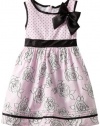 Nannette Girls 2-6X Floral Polka Dotted Printed Dress, Blush Bride, 6