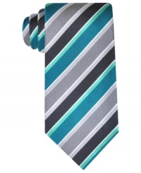 Angle up the ladder with bold colors on this power tie from Geoffrey Beene. Angle up the ladder with bold colors on this power tie from Geoffrey Beene.
