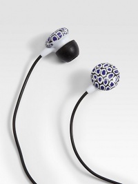 Add a bit of color to your tunes with this printed graphic style.Compatible with iPhone® and MP3 playersRubberImported Add a bit of color to your tunes with this printed graphic style.Compatible with iPhone® and MP3 playersRubberImported