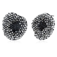 New Wave Hematite Jet Black and Clear Swarovski Crystal Earrings New Wave Hematite Jet Black and Clear Swarovski Crystal Earrings