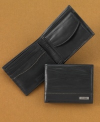 Classic sophistication for your essentials. Finish your outfit with this distinguished leather wallet from Guess. Classic sophistication for your essentials. Finish your outfit with this distinguished leather wallet from Guess.