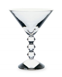 Baccarat redefines bold with the statuesque Vega martini glass. Premium crystal balancing a clear bowl, weighty base and chunky, beaded stem exudes chic luxury in any setting.