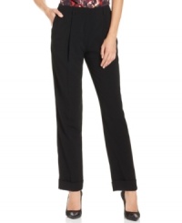 Featuring a slim, cropped leg and pleats at the front, Jones New York's straight-leg pants are a basic and stylish addition to any wardrobe. Featuring a slim, cropped leg and pleats at the front, Jones New York's straight-leg pants are a basic and stylish addition to any wardrobe.