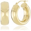 Duragold 14k Yellow Gold Reverse Round Hoop Earrings