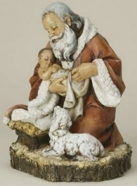 11.5 Joseph's Studio Collection Kneeling Santa with Baby Jesus Christmas Figure By Roman Holiday Home Decor 11.5 Joseph's Studio Collection Kneeling Santa with Baby Jesus Christmas Figure By Roman Holiday Home Decor