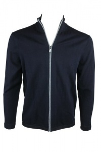 Michael Kors Mens Mock Neck Zip Up Gray Trim Sweater Michael Kors Mens Mock Neck Zip Up Gray Trim Sweater