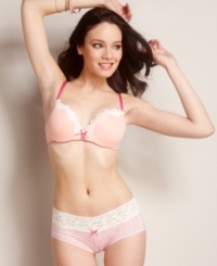 When boring basics won't do. Maidenform's Charmed push-up bra features bold lace trim and a sweet lace-up bow. Style #C0118 When boring basics won't do. Maidenform's Charmed push-up bra features bold lace trim and a sweet lace-up bow. Style #C0118