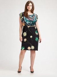 You are destined to turn heads in this jersey dress featuring a brilliant mix of watercolor-inspired prints. Round neckCap sleevesElasticized waistKeyhole backAbout 25 from natural waist95% silk/5% elastaneHand washImported Please note: Print placement varies. You are destined to turn heads in this jersey dress featuring a brilliant mix of watercolor-inspired prints. Round neckCap sleevesElasticized waistKeyhole backAbout 25 from natural waist95% silk/5% elastaneHand washImported Please note: Print placement varies.