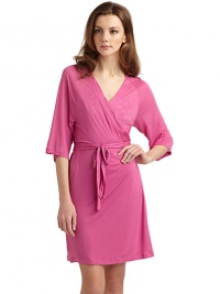 THE LOOKV-neck¾ sleevesTie-frontSemi-sheer designTHE FITAbout 37½ from shoulder to hemTHE MATERIAL90% micromodal/10% cashmereCARE & ORIGINHand washMade in Italy THE LOOKV-neck¾ sleevesTie-frontSemi-sheer designTHE FITAbout 37½ from shoulder to hemTHE MATERIAL90% micromodal/10% cashmereCARE & ORIGINHand washMade in Italy