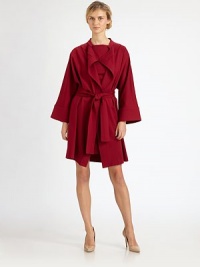Featuring a self-tie belt to define the silhouette, this relaxed-yet-feminine design would be a welcomed addition to any wardrobe.Open-front designLong sleevesSelf-tie beltAbout 39 from shoulder to hem69% viscose/26% nylon/5% elastaneDry cleanMade in USA of imported fabric Model shown is 5'10½ (179cm) wearing US size Small. Featuring a self-tie belt to define the silhouette, this relaxed-yet-feminine design would be a welcomed addition to any wardrobe.Open-front designLong sleevesSelf-tie beltAbout 39 from shoulder to hem69% viscose/26% nylon/5% elastaneDry cleanMade in USA of imported fabric Model shown is 5'10½ (179cm) wearing US size Small.