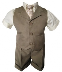 New Baby and Toddler Boy Summer Suit Natural/beige Vest Short Set New Baby and Toddler Boy Summer Suit Natural/beige Vest Short Set