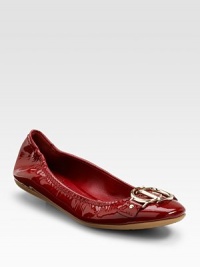 Italian-made patent leather charms in this ballerina silhouette with logo hardware.Round toe Leather lining Padded insole Rubber sole Made in ItalyOUR FIT MODEL RECOMMENDS ordering true size.. Italian-made patent leather charms in this ballerina silhouette with logo hardware.Round toe Leather lining Padded insole Rubber sole Made in ItalyOUR FIT MODEL RECOMMENDS ordering true size..