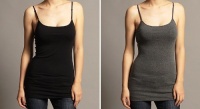 Camisole Layering Tank Top 23.5 Long w/ Built in Shelf Bra & Adustable Spaghetti Straps, Cotton/Lycra Sizes S-M-L