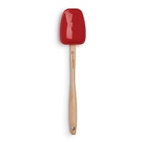 Mix, stir, scrape and fold without leaving a scratch on your bake or cookware. This fine-grade silicone spatula glides along flat and curved surfaces with equal ease, and it keeps its color and shape use after use!