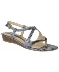 You'll be there with bells on with the Jangle sandal from Naturalizer! The perfect look for warm-weather style with a strappy vamp and eye-catching print. You'll be there with bells on with the Jangle sandal from Naturalizer! The perfect look for warm-weather style with a strappy vamp and eye-catching print.