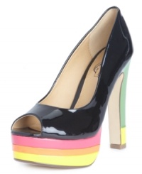 Impeccable style, no matter where you go. Unlisted's Carry With You platform pumps are a fabulous shiny nude with metal detailing above the monster platform. Impeccable style, no matter where you go. Unlisted's Carry With You platform pumps are a fabulous shiny nude with metal detailing above the monster platform.