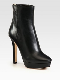 Sleek and utterly chic design of rich leather, lifted with a sturdy platform and high heel. Self-covered heel, 5 (125mm)Covered platform, 1 (25mm)Compares to a 4 heel (100mm)Leather upperBack zipLeather lining and solePadded insoleMade in Italy Sleek and utterly chic design of rich leather, lifted with a sturdy platform and high heel. Self-covered heel, 5 (125mm)Covered platform, 1 (25mm)Compares to a 4 heel (100mm)Leather upperBack zipLeather lining and solePadded insoleMade in Italy