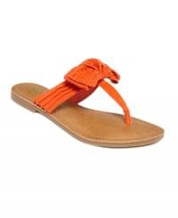 Put a bow on it. The Jumba sandal by Jessica Simspon is classically styled with a thong strap, flourished with a suede bow at the vamp. Put a bow on it. The Jumba sandal by Jessica Simspon is classically styled with a thong strap, flourished with a suede bow at the vamp.